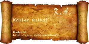 Kobler Anikó névjegykártya